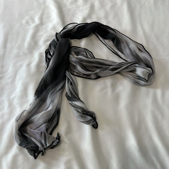 NWOT Handmade Sheer Kimono w/ Split Side Hem and Matching Scarf - Picture 5 of 5